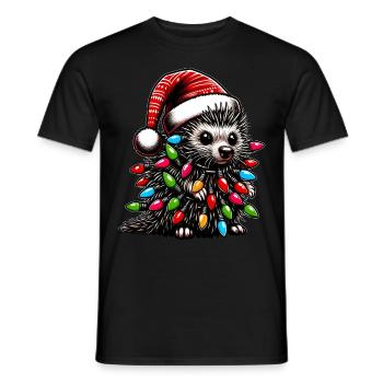 Stachelschwein Demokraten Weihnachtsmütze Xmas - Männer T-Shirt - Schwarz - Vorne - AI Model Male 178 light (178cm)