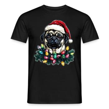 Mignon Carlin Père Noël Chapeau - T-shirt homme - noir - Devant - AI Model Male 178 light (178cm)