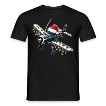 Avion RC modèle avion pilote chapeau de Noël Noël - T-shirt homme - noir - Devant - AI Model Male 178 light (178cm)