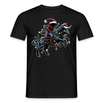 Rodeo Barrel Racer Barrel Racing Weihnachtsmütze - Männer T-Shirt - Schwarz - Vorne - AI Model Male 178 light (178cm)