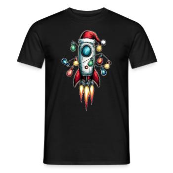 Fusée spatiale Fusée Astronomie Science - T-shirt homme - noir - Devant - AI Model Male 178 light (178cm)