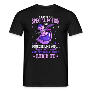 Potion Fantasy Enthusiast RPG Gamer - Men's T-Shirt - black - Front - AI Model Male 178 light (178cm)