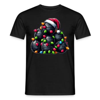 Chapeau de Père Noël Slamball - T-shirt homme - noir - Devant - AI Model Male 178 light (178cm)