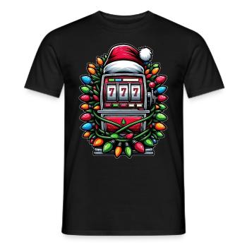 Spielautomat 777 Glücksspiel Gambler Weihnachtsmüt - Männer T-Shirt - Schwarz - Vorne - AI Model Male 178 light (178cm)