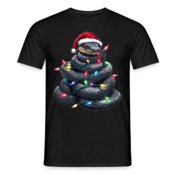 Chapeau de Noël Black Snake Noël - T-shirt homme - noir - Devant - AI Model Male 178 light (178cm)
