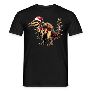 Spinosaurus Dinosaurier Weihnachtsmütze Xmas - Männer T-Shirt - Schwarz - Vorne - AI Model Male 178 light (178cm)