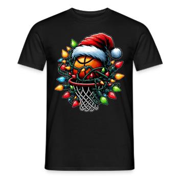 Basket-ball Streetball Chapeau de Noël - T-shirt homme - noir - Devant - AI Model Male 178 light (178cm)