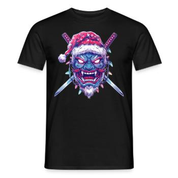 Gefrorene Oni Yokai Teufel Maske Weihnachten Hut X - Männer T-Shirt - Schwarz - Vorne - AI Model Male 178 light (178cm)