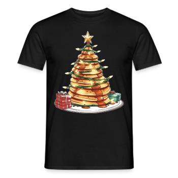 Crêpe pile crêpière machine à crêpes Noël H - T-shirt homme - noir - Devant - AI Model Male 178 light (178cm)