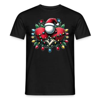 Tennis de table Joueur de ping-pong Père Noël - T-shirt homme - noir - Devant - AI Model Male 178 light (178cm)
