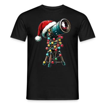 Teleskop Astronomie Astronom Weihnachtsmütze Xmas - Männer T-Shirt - Schwarz - Vorne - AI Model Male 178 light (178cm)