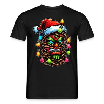 Tiki Luau Hawaïen Hawaïen Tiki Masque Noël Maman - T-shirt homme - noir - Devant - AI Model Male 178 light (178cm)