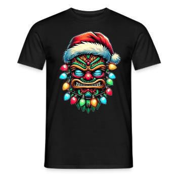 Tiki Luau Hawaïen Hawaïen Tiki Masque Noël Maman - T-shirt homme - noir - Devant - AI Model Male 178 light (178cm)