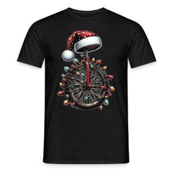 Monocycle Monocycle Chapeau de Noël - T-shirt homme - noir - Devant - AI Model Male 178 light (178cm)