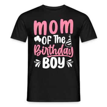 Mère du garçon d’anniversaire Mère - T-shirt homme - noir - Devant - AI Model Male 178 light (178cm)