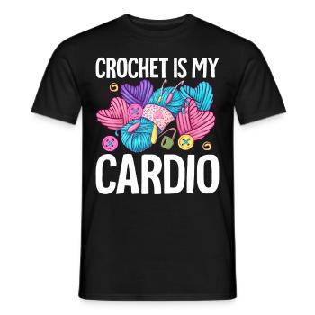 Crochet Tricot Yarn Lover Crochet Is My Heart - T-shirt homme - noir - Devant - AI Model Male 178 light (178cm)
