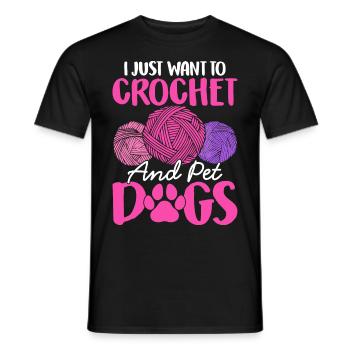 Crochet Knitting Yarn Lover Dog Crochet and Haul - Men's T-Shirt - black - Front - AI Model Male 178 light (178cm)