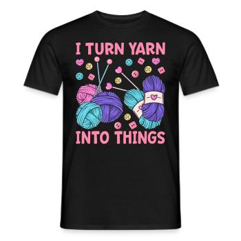 Crochet Knitting Yarn Lover I Transform Yarn I - Men's T-Shirt - black - Front - AI Model Male 178 light (178cm)