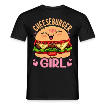 Cheeseburger Girl Burger Girl - T-shirt homme - noir - Devant - AI Model Male 178 light (178cm)