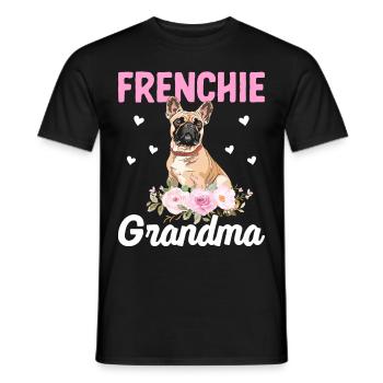 Amateurs de bouledogues Bouledogues Français Mamie Ven - T-shirt homme - noir - Devant - AI Model Male 178 light (178cm)