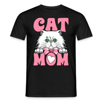 Cat Mom Mothers Day Family Matching - Men's T-Shirt - black - Front - AI Model Male 178 light (178cm)