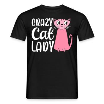 Crazy Cat Lady Purple Cats Cat Mom - Men's T-Shirt - black - Front - AI Model Male 178 light (178cm)