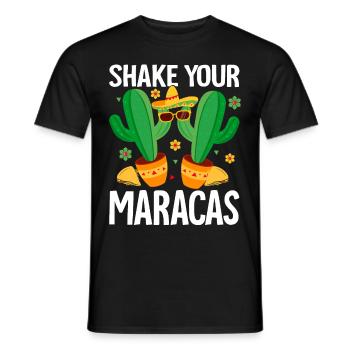 Funny Cinco De Mayo Mexican Fiesta Shaker - Men's T-Shirt - black - Front - AI Model Male 178 light (178cm)