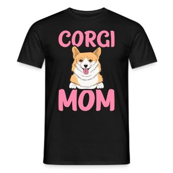 Corgi-Mama - Männer T-Shirt - Schwarz - Vorne - AI Model Male 178 light (178cm)