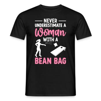 Funny Cornhole Girl Player Corn Hole A Fr - Men's T-Shirt - black - Front - AI Model Male 178 light (178cm)