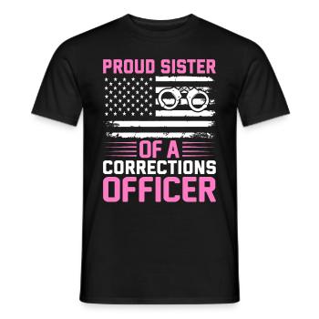 Agent correctionnel de la prison Proud Sister St - T-shirt homme - noir - Devant - AI Model Male 178 light (178cm)