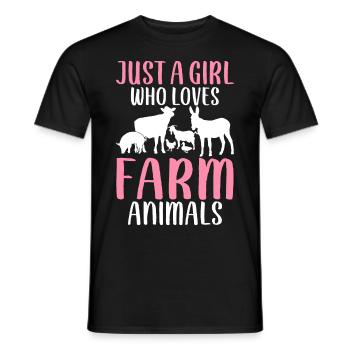 Cow Cattle Heifer Just a Girl Taking Farm Animals Li - Men's T-Shirt - black - Front - AI Model Male 178 light (178cm)