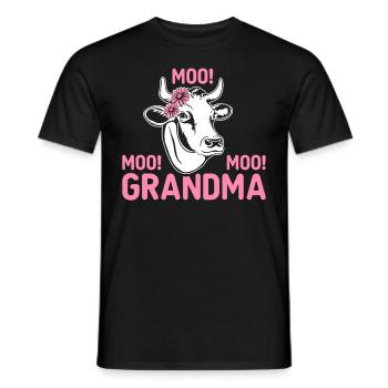 Funny Cow Cattle Heifer Moo Moo Granny - Men's T-Shirt - black - Front - AI Model Male 178 light (178cm)