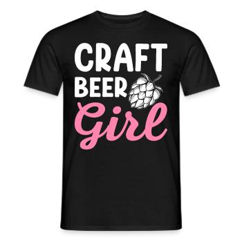 Bière artisanale fille drôle maison brasserie houblon brasseur - T-shirt homme - noir - Devant - AI Model Male 178 light (178cm)