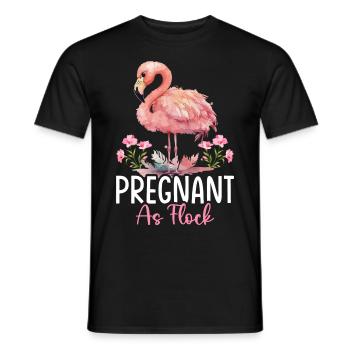 Flamant rose troupeau enceinte femme enceinte comme troupeau - T-shirt homme - noir - Devant - AI Model Male 178 light (178cm)