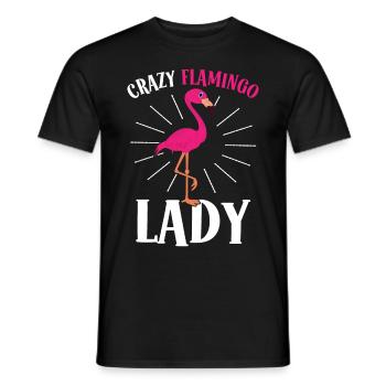 Verrückte Flamingo-Dame Verrückte Dame - Männer T-Shirt - Schwarz - Vorne - AI Model Male 178 light (178cm)