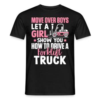Forklift Driver HEO Move Boys Girl Drive Forkli - Men's T-Shirt - black - Front - AI Model Male 178 light (178cm)