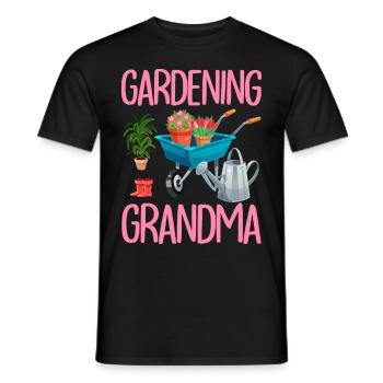 Gardening Grandma Gardener Woman Plant Lover - Men's T-Shirt - black - Front - AI Model Male 178 light (178cm)