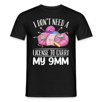 Häkeln Stricken Häkelnadel Lizenz zum Mitnehmen 9m - Männer T-Shirt - Schwarz - Vorne - AI Model Male 178 light (178cm)