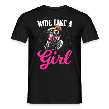 Dirt Bike Fille Motard Moto Femmes Monter Comme Un G - T-shirt homme - noir - Devant - AI Model Male 178 light (178cm)