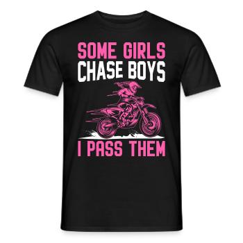 Dirt Bike Fille Motard Moto Filles Chase Garçons I P - T-shirt homme - noir - Devant - AI Model Male 178 light (178cm)