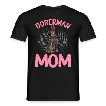Dobermann Mama Dobermann Halstuch - Männer T-Shirt - Schwarz - Vorne - AI Model Male 178 light (178cm)