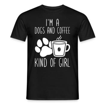 I'm a dog coffee girl dog girl - Men's T-Shirt - black - Front - AI Model Male 178 light (178cm)