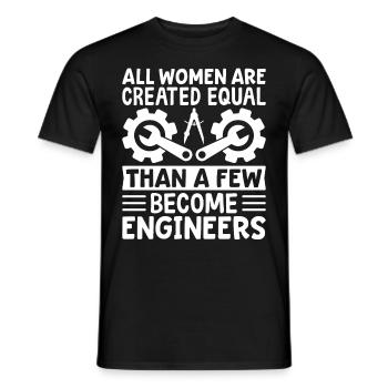 Women become engineers Engineering students Liebha - Men's T-Shirt - black - Front - AI Model Male 178 light (178cm)