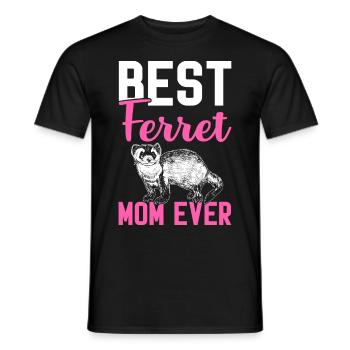 Best ferret mom of all time pet owner - Men's T-Shirt - black - Front - AI Model Male 178 light (178cm)