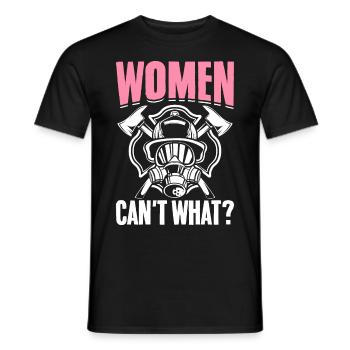 Firefighter Firefighting American Flag - Men's T-Shirt - black - Front - AI Model Male 178 light (178cm)