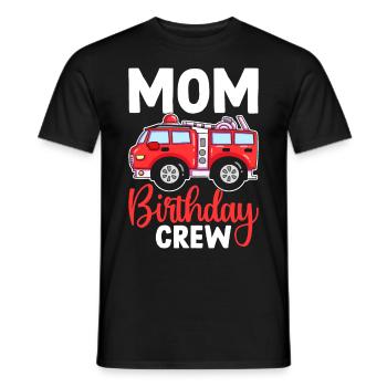 Pompier Pompier Maman Équipe d’anniversaire - T-shirt homme - noir - Devant - AI Model Male 178 light (178cm)