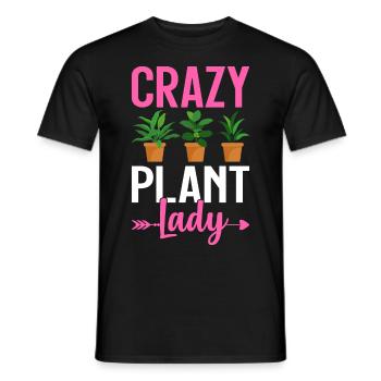 Crazy Plant Lady Pflanzenliebhaberin Pflanzenmädch - Männer T-Shirt - Schwarz - Vorne - AI Model Male 178 light (178cm)