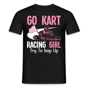 Go Kart Racing Girls Try Karting Racer - Men's T-Shirt - black - Front - AI Model Male 178 light (178cm)