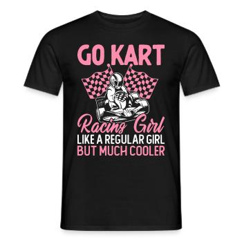 Go Kart Racing Girl But Much Cooler Karting Racer - Men's T-Shirt - black - Front - AI Model Male 178 light (178cm)
