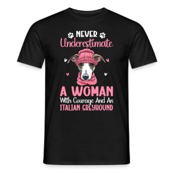 Mrs. Courage Italian Greyhound Dog Lover - Men's T-Shirt - black - Front - AI Model Male 178 light (178cm)